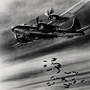 Boeing B-29s dropping incendiary bombs on Japan