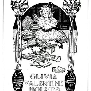 Book Plate by Charles E Dawson for Olivia Valentine Holmes