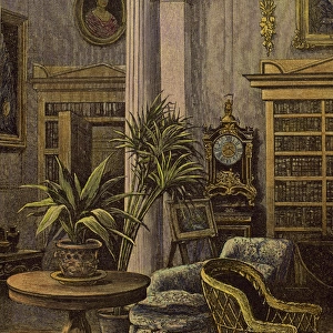Bourgeois house. Sitting room. 19th century. Engraving by Ga