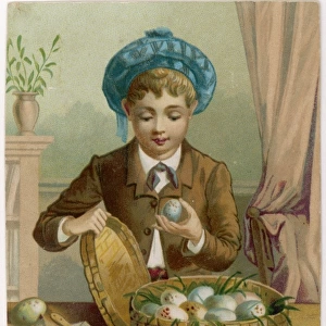 Boy with Basket of Eggs