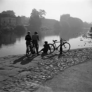 Boys with bikes by Bewdley Bridge