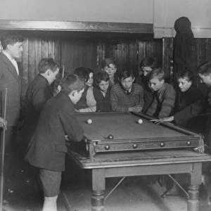 Boys club snooker game, March 1929