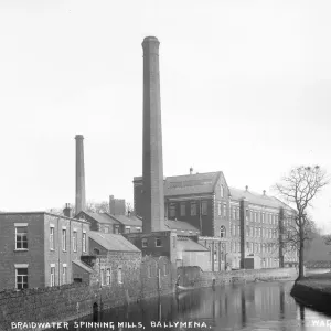 Braidwater Spinning Mills Print, Ballymena circa early 1900s