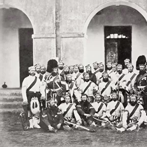British army in India - NC officers 93rd Highlanders 1864