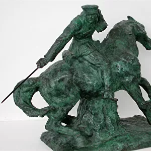 Bronze sculpture of a WWI British trooper