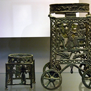 Bronze wheeled vessel-stand. 1225-1100 BC. Made in Cyprus