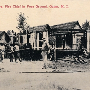 Buildings after a fire on Guam, Western Pacific