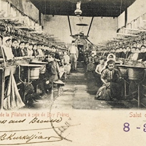 Bursa - Interior of the silk textile works - Turkey