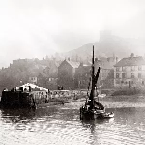 c. 1880s North East England - Whitby: harbour and boat