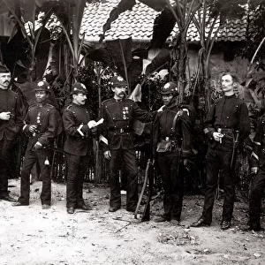 c. 1890s group of police officers, south east Asia, probably Singapore