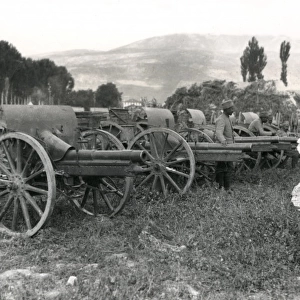 Captured guns from Mount Kajmakchalan, WW1