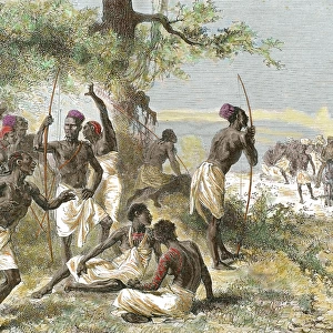 The caravan of Dr. Livingstone found a group of armed native
