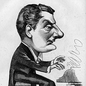 Caricature of Corney Grain, entertainer and songwriter
