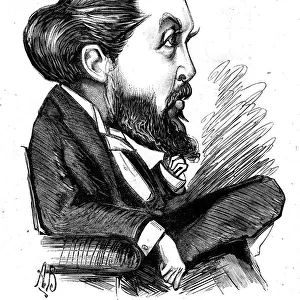 Caricature of Wiliam Wilde, Irish journalist and poet
