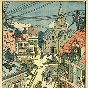 Cartoon, The Fixed Line, WW1