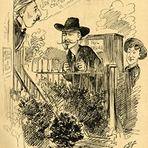 Cartoon, John Hollingshead and two street musicians