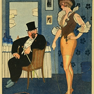 Cartoon, A nouveau riche man, WW1