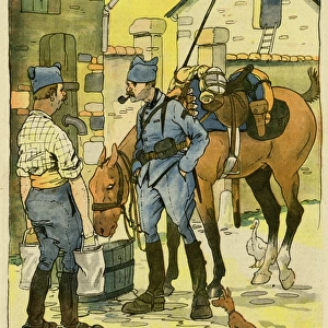 Cartoon, Soldiers discuss their billet, WW1