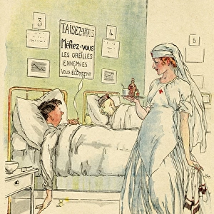 Cartoon, Theres a German in the next bed, WW1