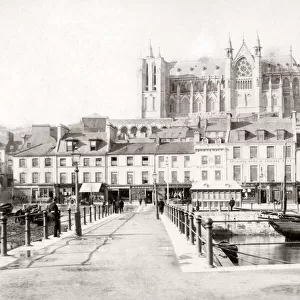 Cathedral, and docks Cobh (Queenstown), Ireland. c. 1890