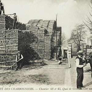 Charcoal production - wood storage, France