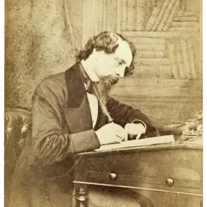 Charles Dickens at Writing Desk Print Charles Dickens at Writing Desk Print