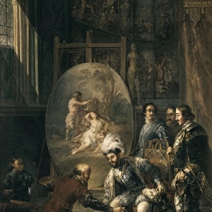 Charles V collects the fallen brush for Titian