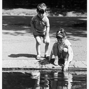 Children Play Near Water