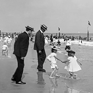 Children playing on the beach at Rockaway, New York