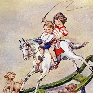 Children on a rocking horse