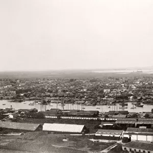 China c. 1880s - Hankow Hankou Wuhan panorama