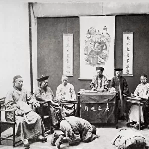 Chinese court scene with judge, China, c. 1880 s