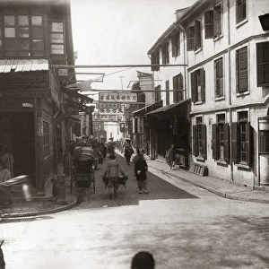 Chinese quater, Shanghai, China, circa 1890