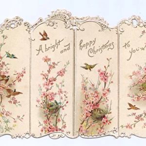 Christmas card in the shape of a folding screen