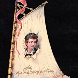 Christmas card in the shape of a sail