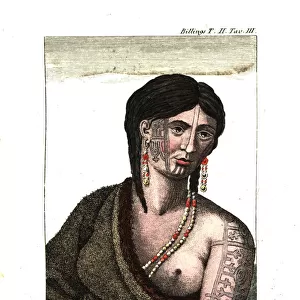 Chukchi woman with tattoos on her cheek, chin