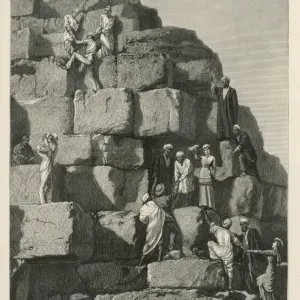 Cairo Print of Climbers on the Great Pyramid Cairo Print of Climbers on the Great Pyramid