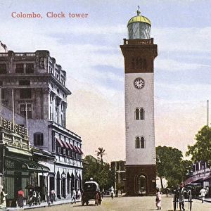 Clock tower, Chatham Street, Colombo, Ceylon (Sri Lanka)
