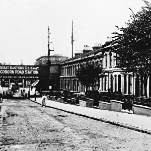 Coborn Road with station bridge, Bow, East London
