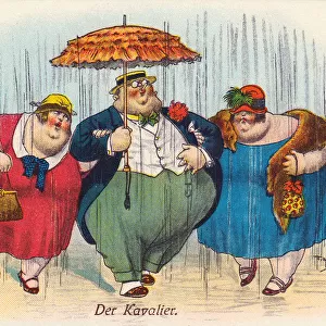 Comic German postcard -- The Cavalier