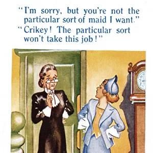 Comic postcard, not the particular sort of maid Date: 20th century