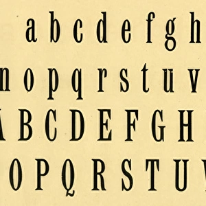 Condensed alphabet, upper and lower case A-Z
