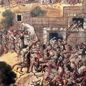 Conquest of Mexico (1519). attempt to pull down the cross fa