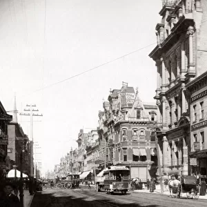 Corner of King and Yonge Streets, Toronto, Canada, circa 1900. Date: circa 1900