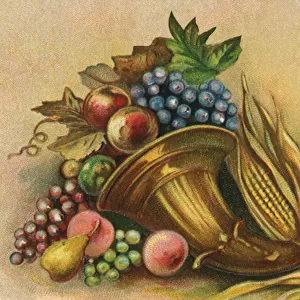 Cornucopia with Fruit Spilling Out