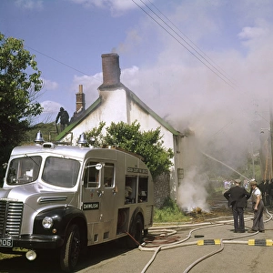 Cottage on fire, Exminster, Devon