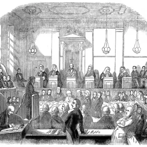 Courtroom Scene: Mr M Naughten Trial Print, 1841 Courtroom Scene: Mr M Naughten Trial Print, 1841