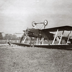 Crashed BE2E biplane, Bailleul, Northern France, WW1