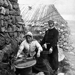 Crofters grinding corn, Isle of Skye, Scotland