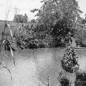 Crossing the Ruvu River, East Africa, WW1